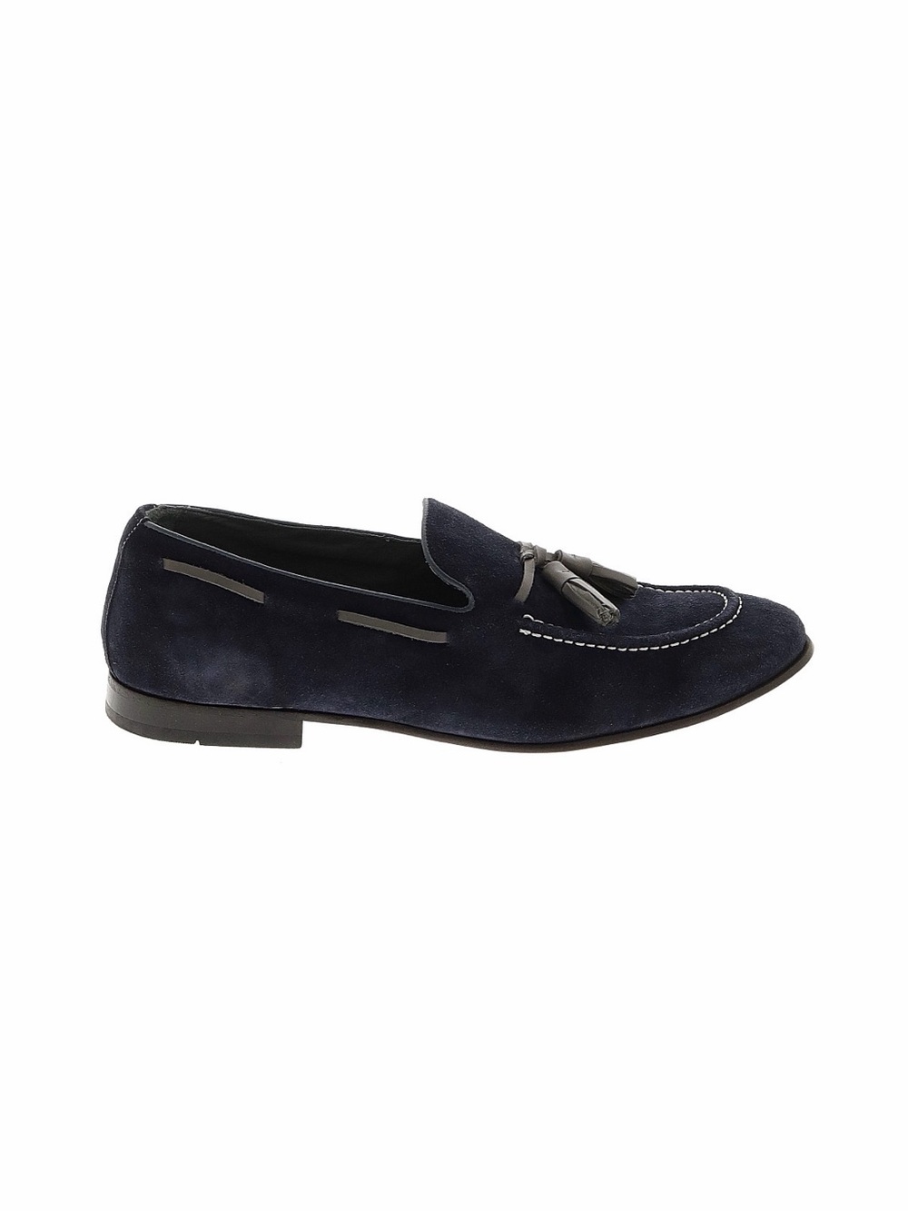 Donald J. Pliner Navy Suede Tassel Loafers